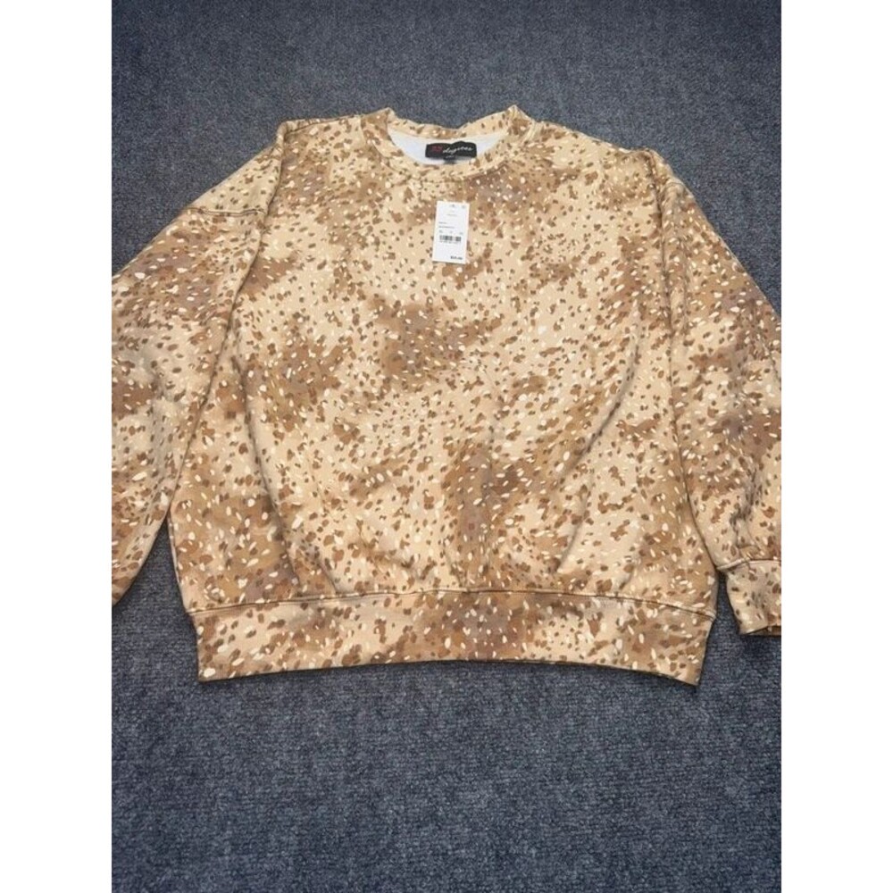 Women’s Brown Abstract Crewneck Sweatshirt Size Small